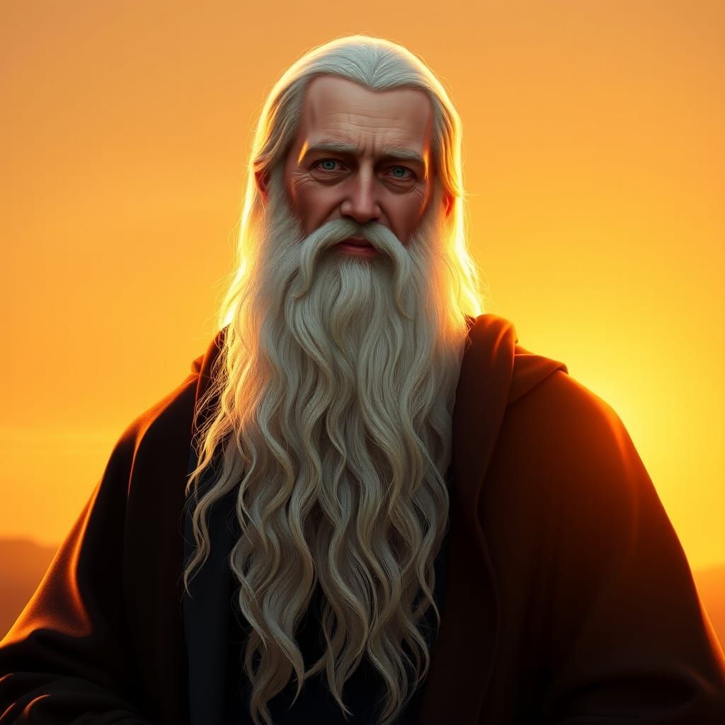 Saint Benedict: Mystical Aura in Golden Light