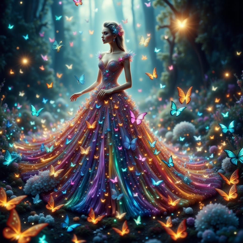 Butterfly Gown: A Glittering, Flowing Masterpiece