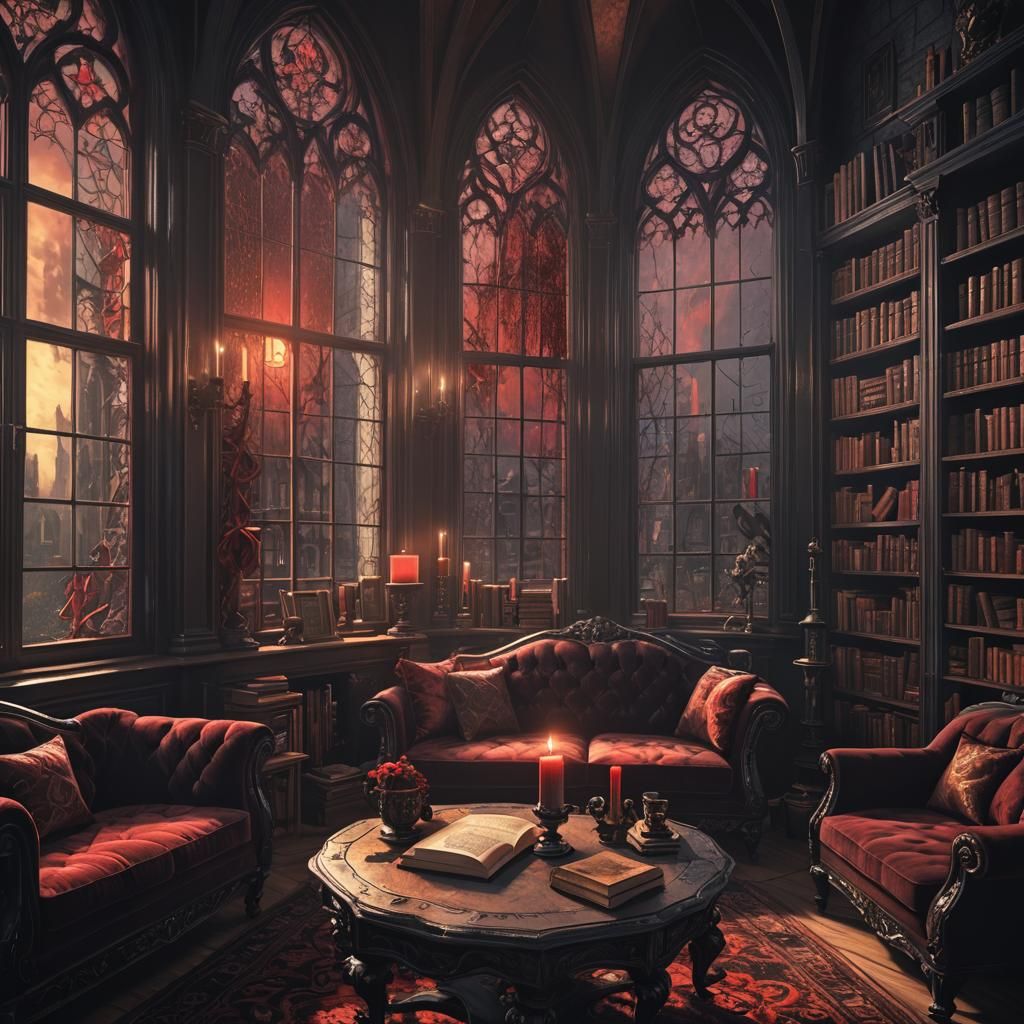 Gothic Candle Still Life in Dark Fantasy Style