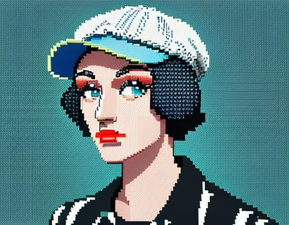 Pixel art. Close-up portrait