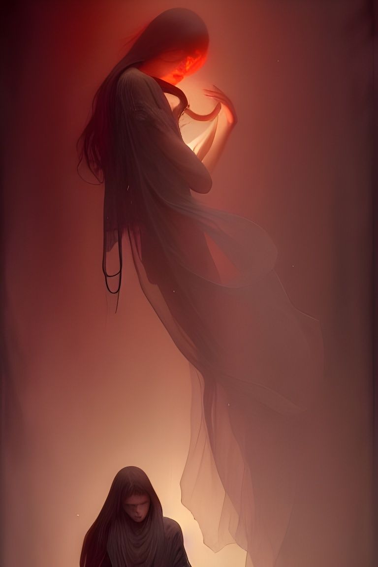 Sinister Depression Concept Art in Watercolor Style