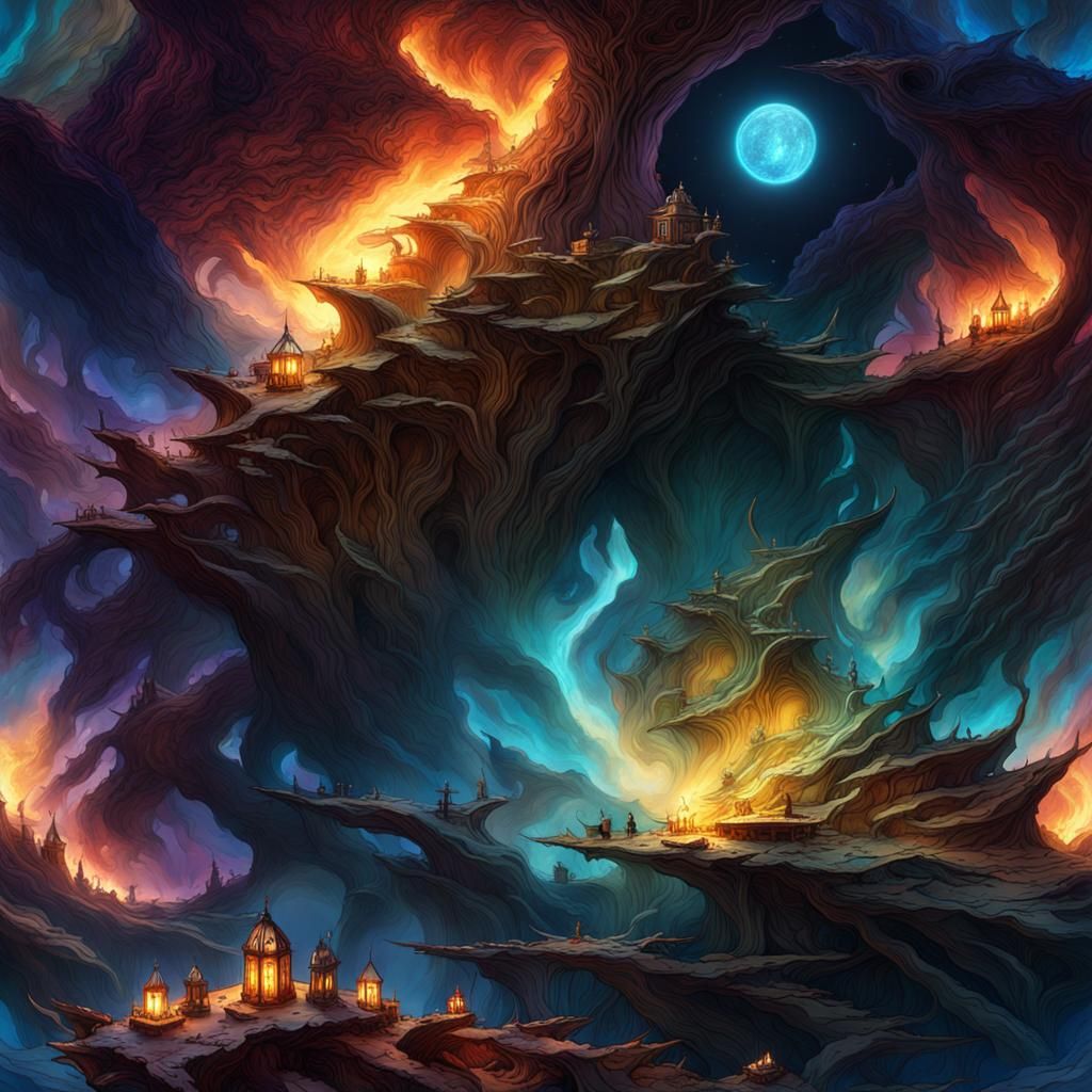 Enchanting Galaxy Cave: Luminous Alcohol Ink Art