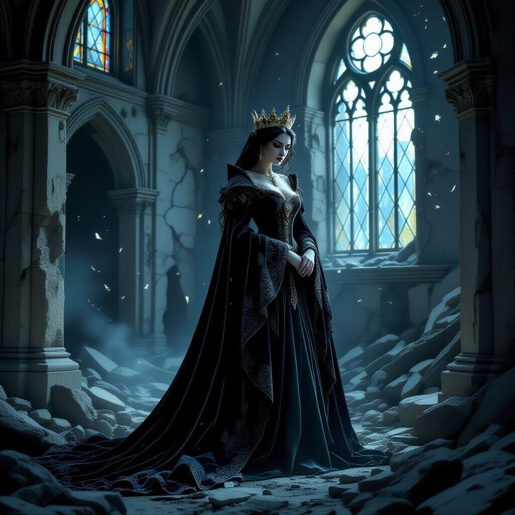 Queen in Ruins: A Dark Fantasy Portrait