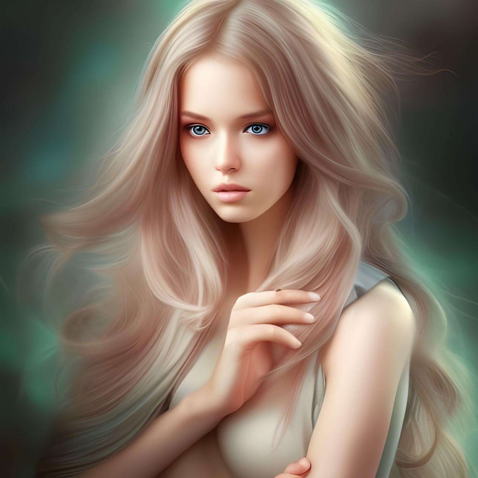 Gorgeous Princess Portrait in Hyperrealistic Digital Art Sty...