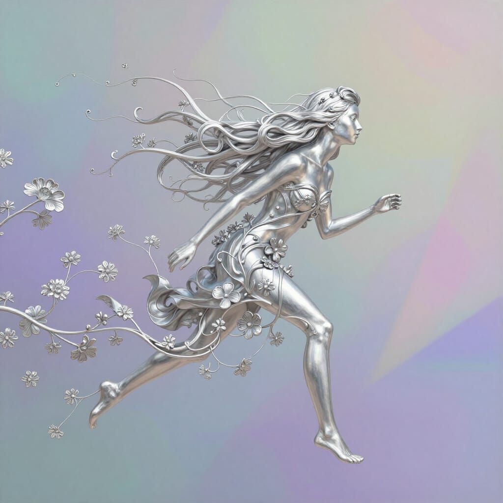 Sterling Breeze Flowering in Surreal Dreamscape