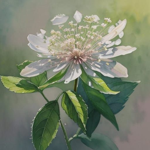 Delicate Elderflower Botanical Art in Watercolor