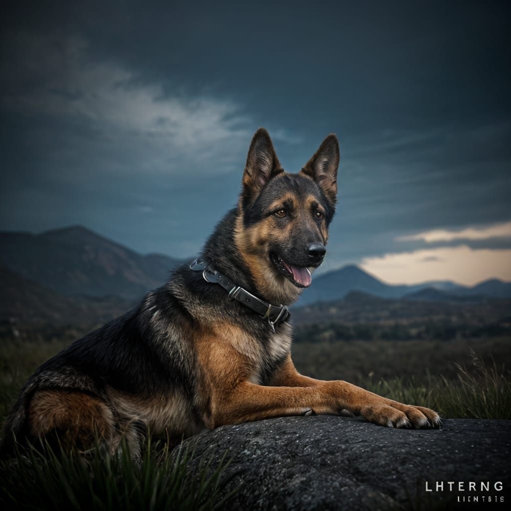 Alert German Shepherd Rendered in Unreal Engine 5