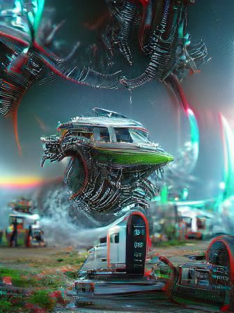 Alien Time Machine in Detailed 3D Render