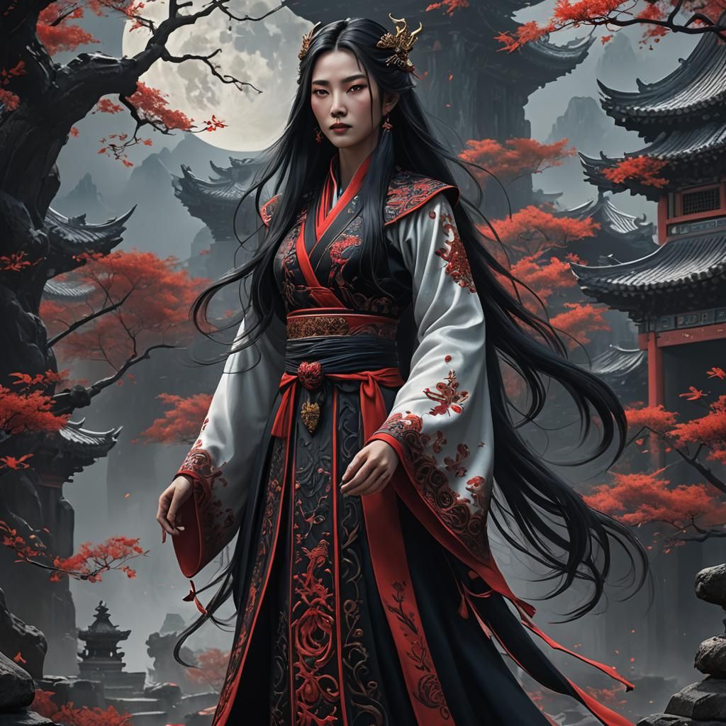 Xianxia Prince and Immortal Lady in Detailed Fantasy Art
