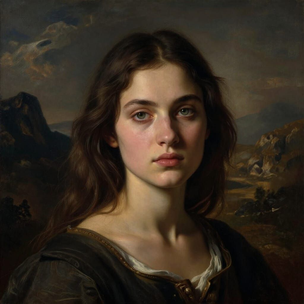 Romantic Portrait of a Determined Young Woman