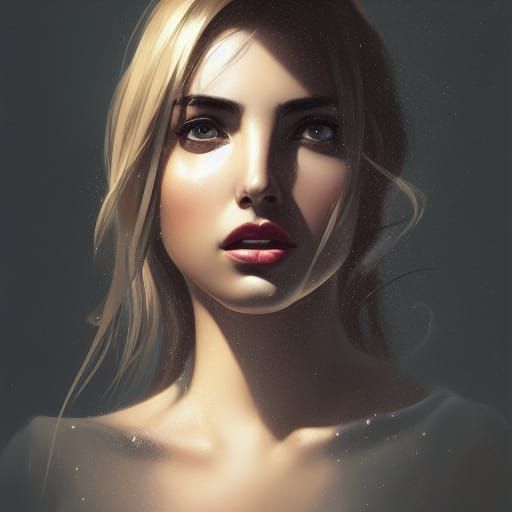 Ana de Armas Portrait in Art Nouveau Style