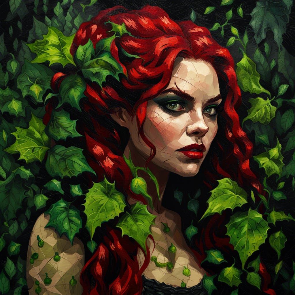 Poison Ivy in Epic Impressionist Style