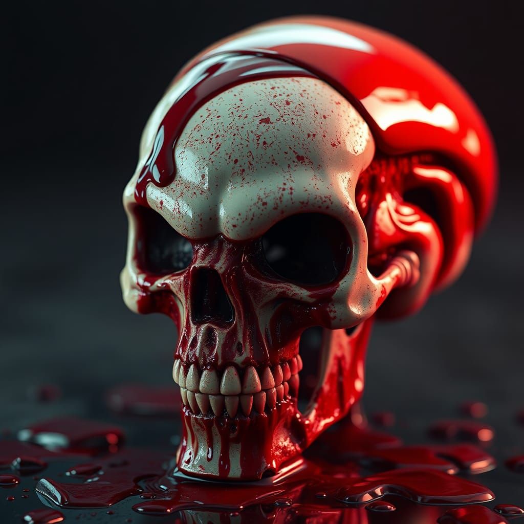 Hyperrealistic Alien Skull in Giger Style