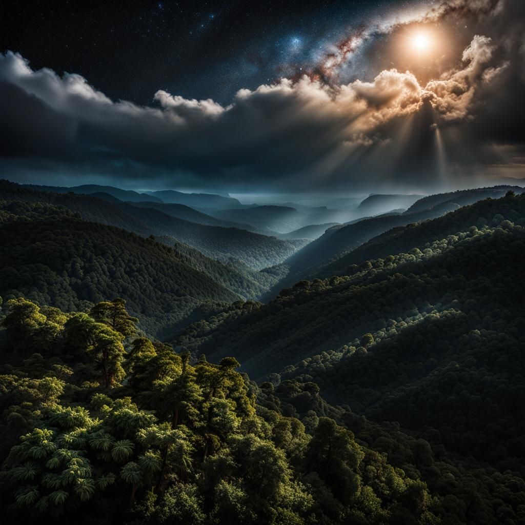 Hyperrealistic Celestial Scene with Intricate Details