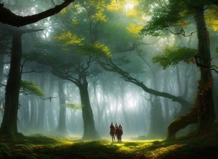 Whimsical Fairy Waltz in Windy Autumn Forest