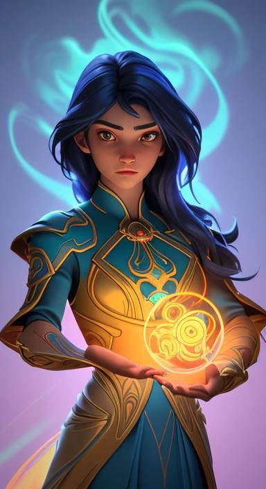 Serene Androgynous Portrait in Art Nouveau Style