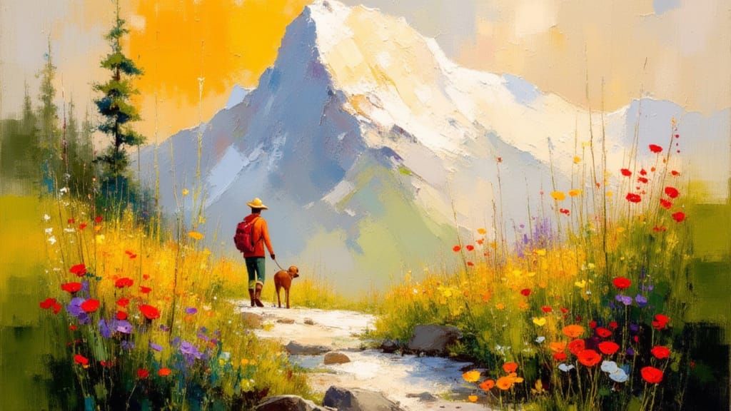 Vibrant Norwegian Landscape in Impressionist Style