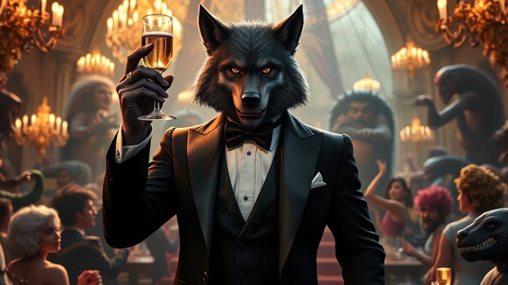 Debonair Werewolf at a Lavish Monster's Ball