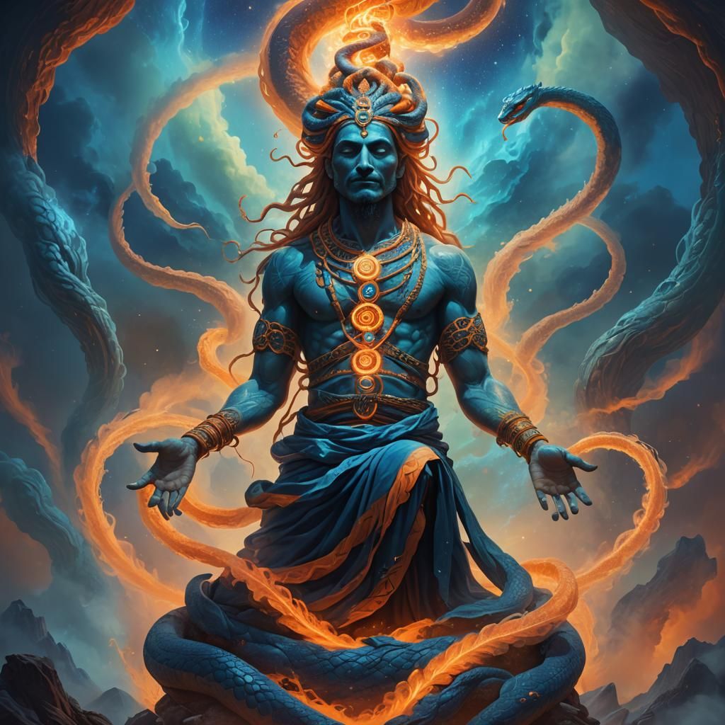 Mystical Serpent Kundalini Rising: Fantasy Concept Art