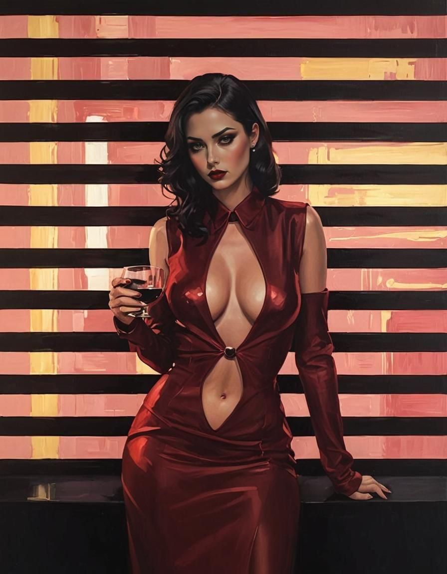 Noir Night Painting of Secrets and Danger