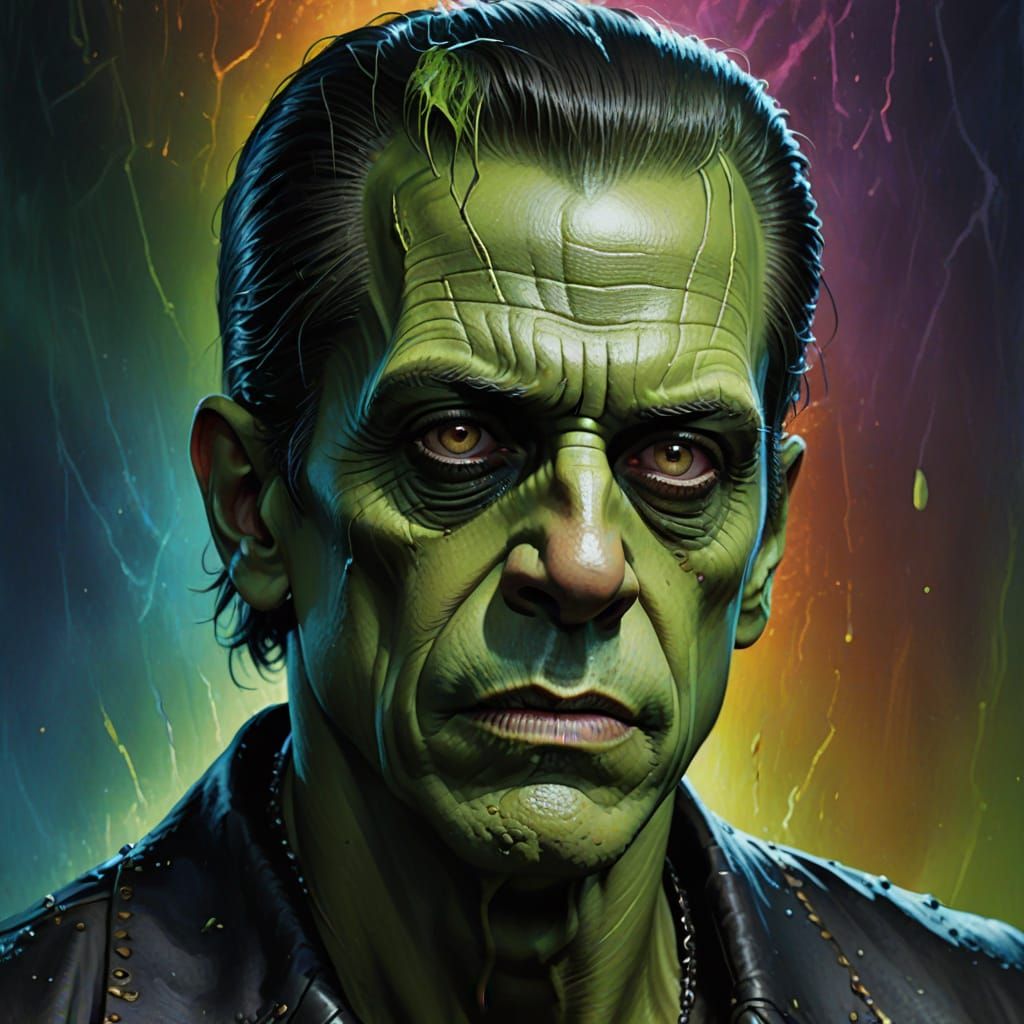 Steve Buscemi as Frankenstein in Hyperrealistic Style