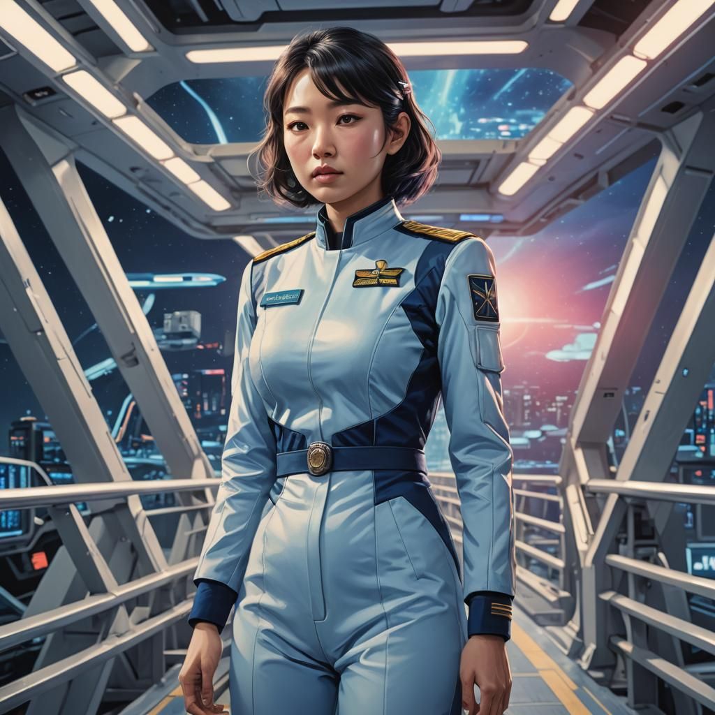 Hoshi Sato on the Enterprise Bridge in Digital Art