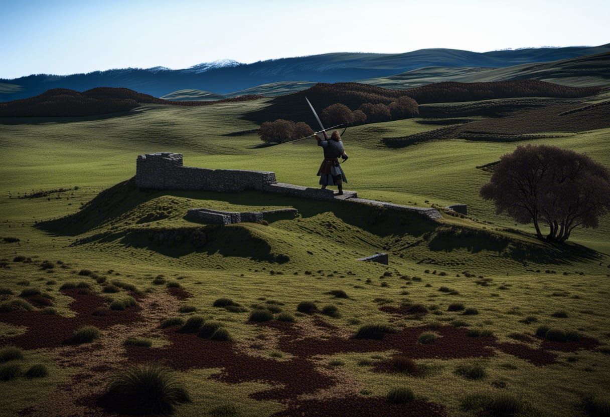 Scottish Highlander with Claymore Sword in 8K