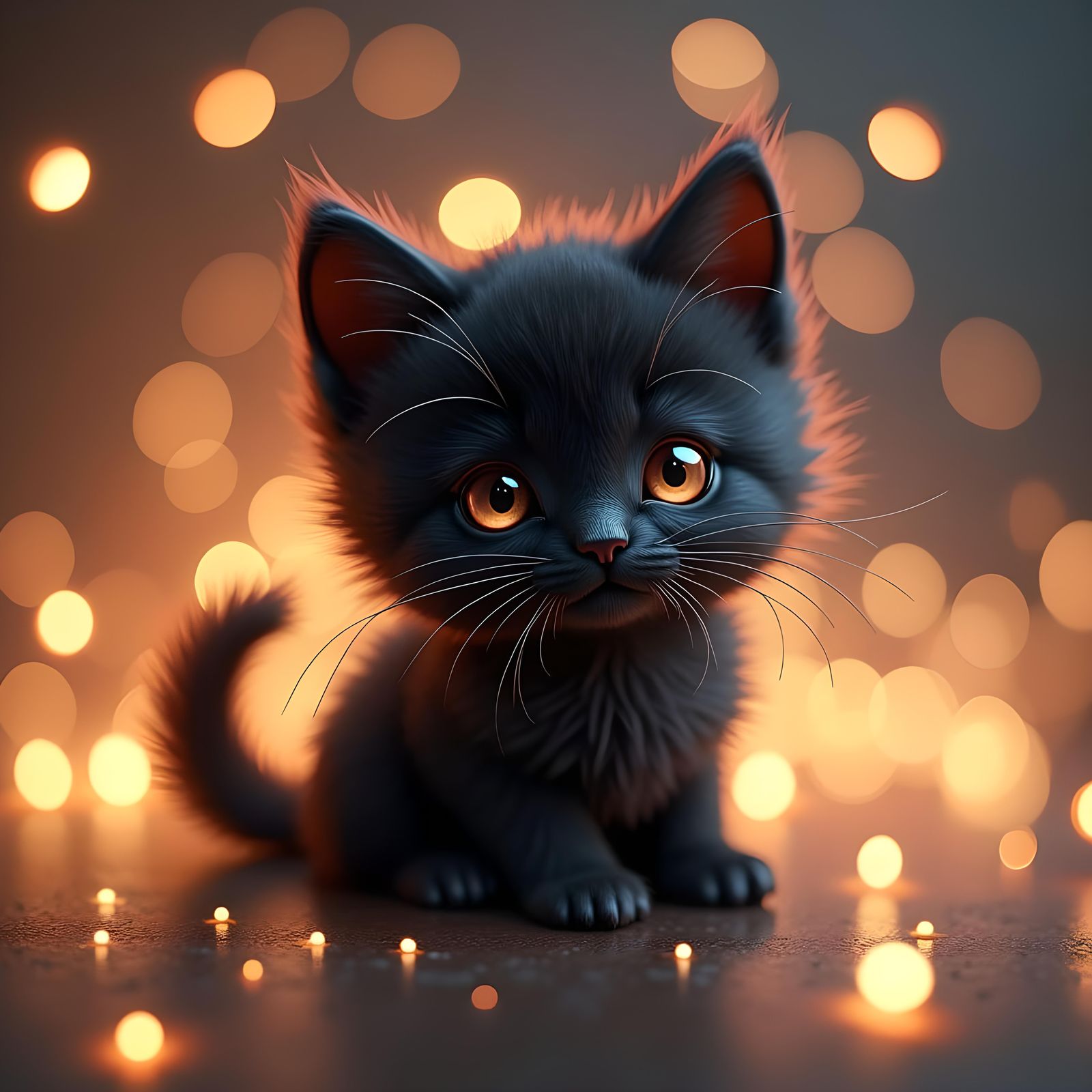 adorable black kitten