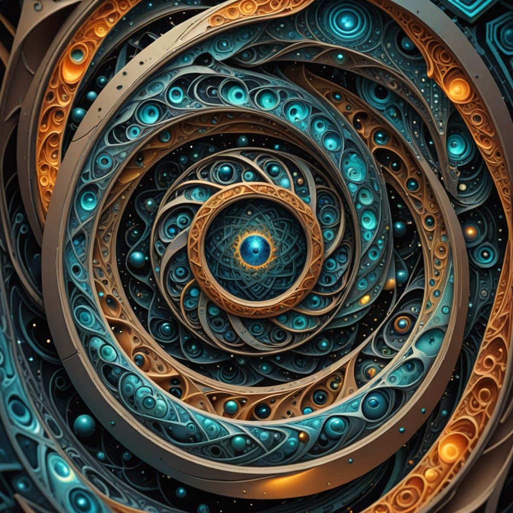 Surreal Eldritch Portal Eye in Swirling Nebulae Colors