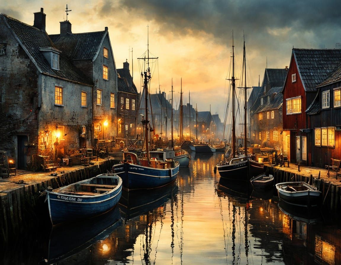 Danish Fishing Village Transformed by Evening Light