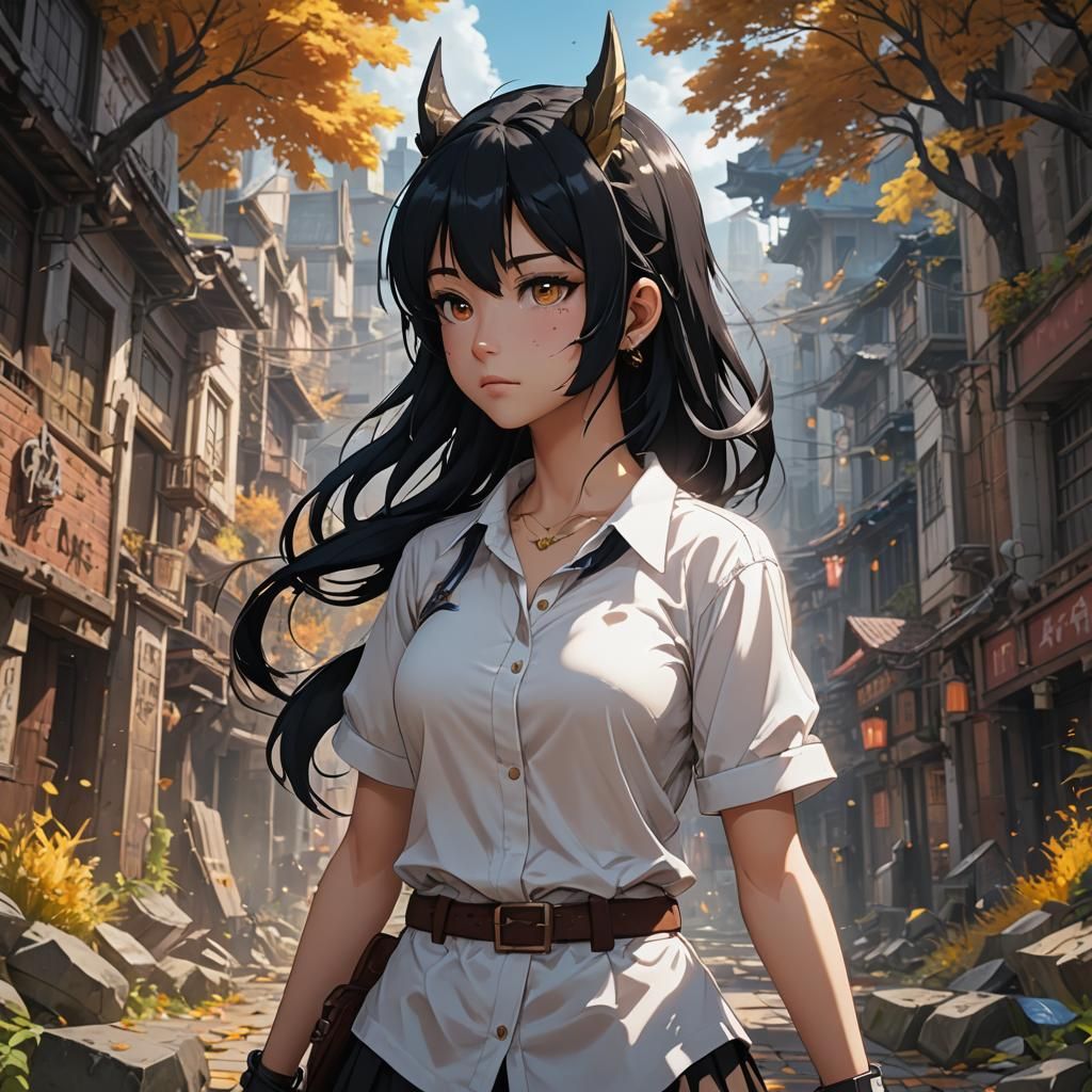Anime Girl Profile Picture in Boku No Hero Style
