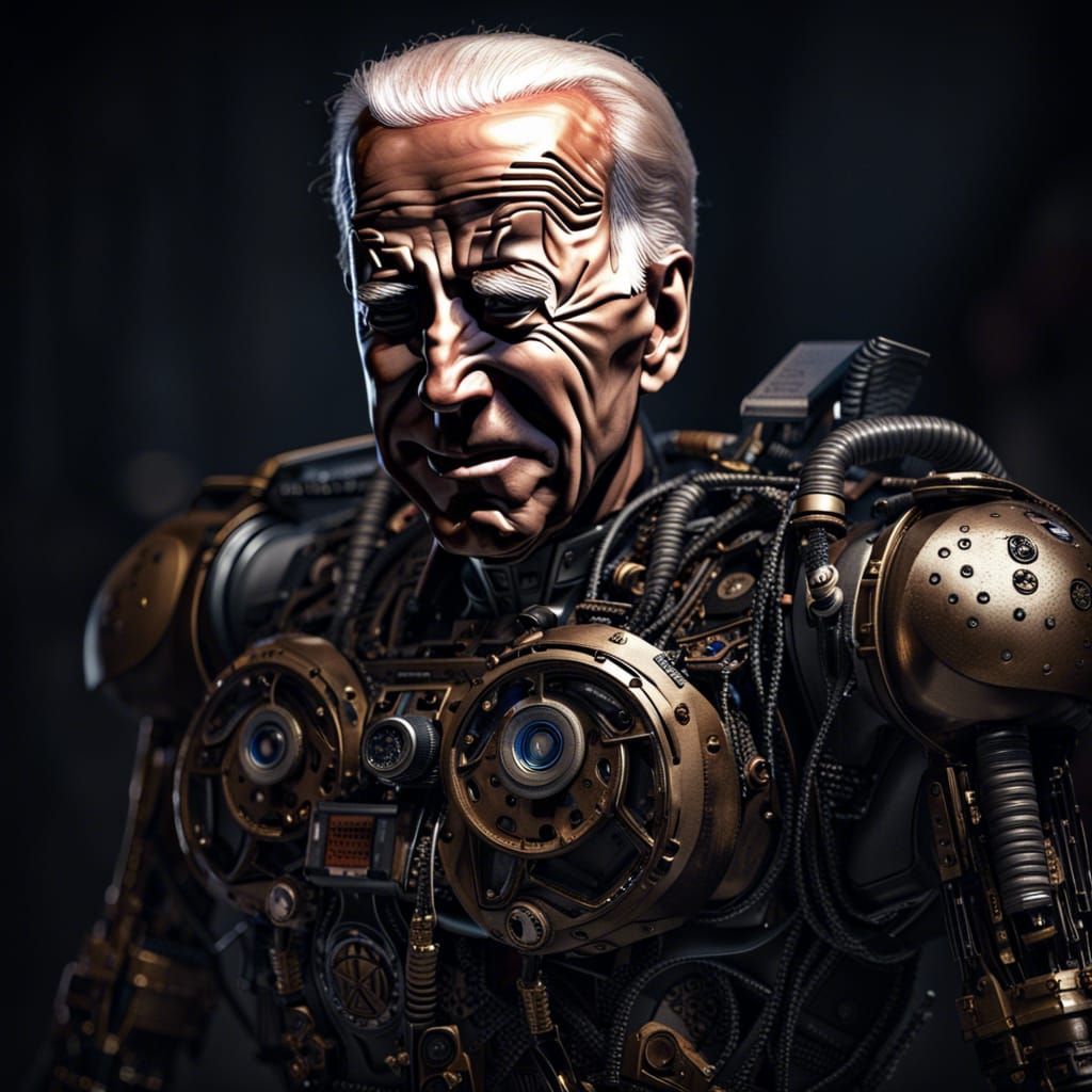 Hyperrealistic Joe Biden Robot Portrait