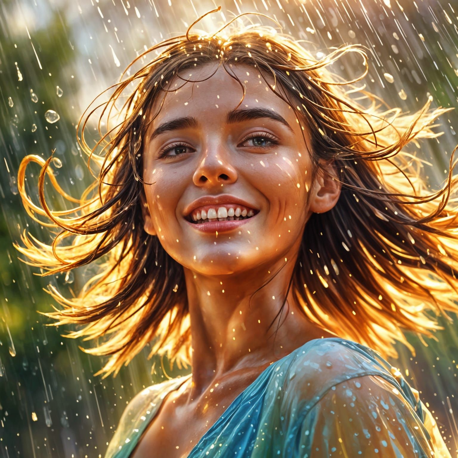 Summer Rain Happiness: An AI Interpretation