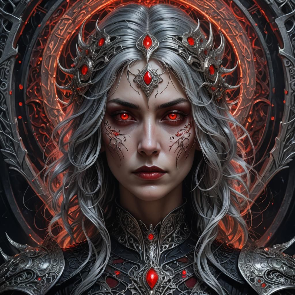 Evil Romanian Woman in Dark Fantasy Portrait