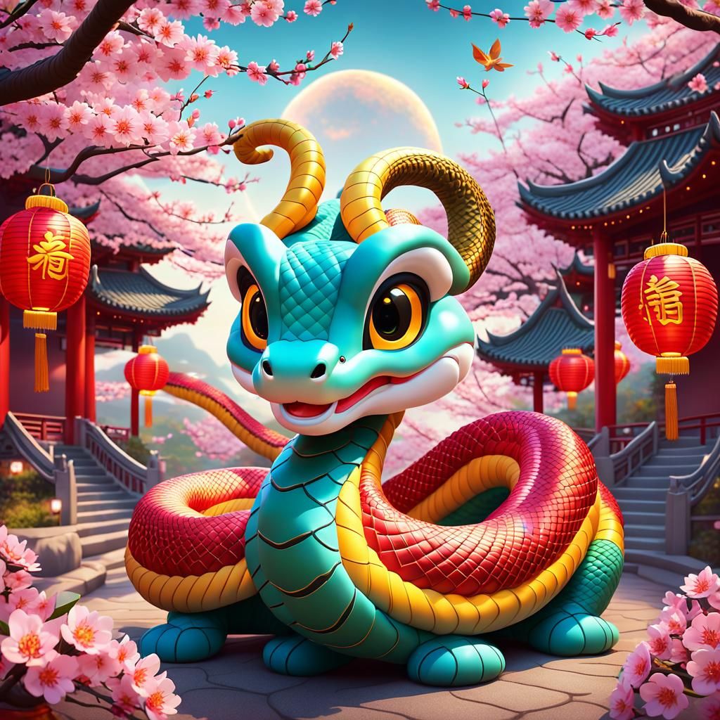 Illustration of a cartoon snake