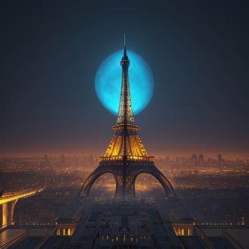 Eiffel Tower Steampunk Fantasy Concept Art