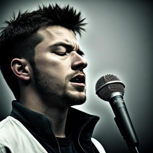 Singer with Eyes Closed, Hyperrealistic Detailed HDR Photo