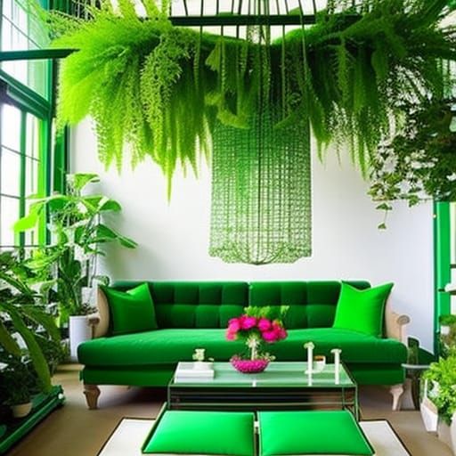 Beautiful green house loft Apartment with patio greenhouse with lots of beautiful plants inside& beautiful green walls w...