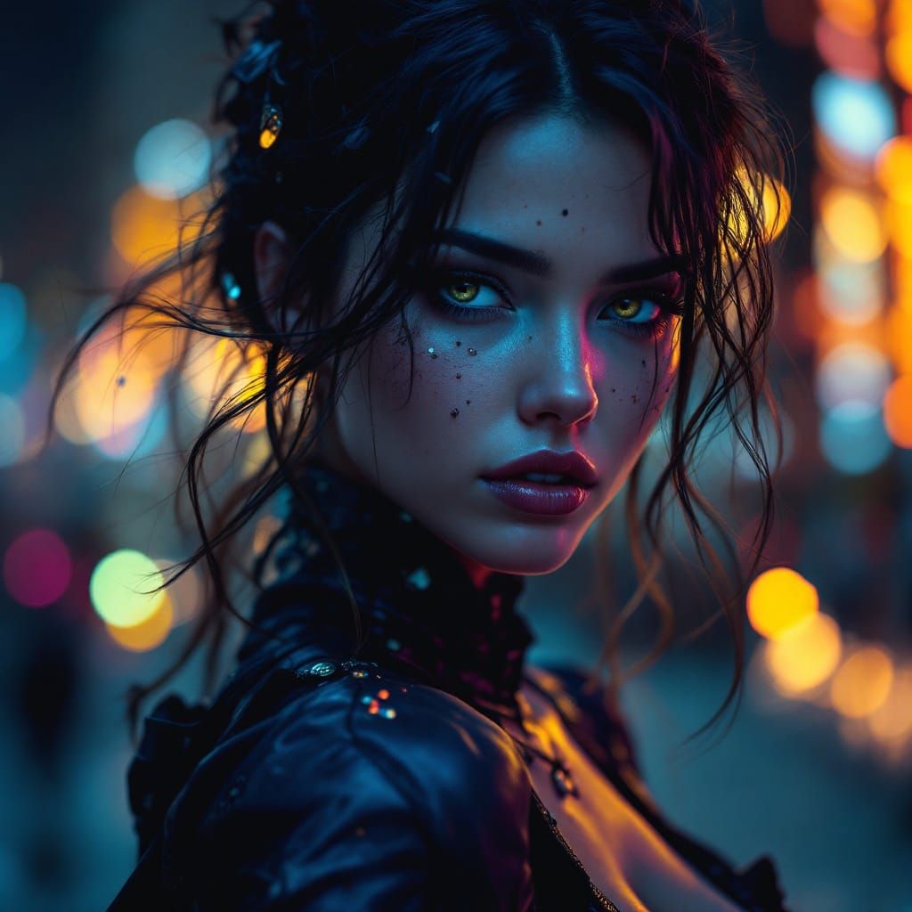 Cyberpunk Goddess in Hyper-Realistic Splendor