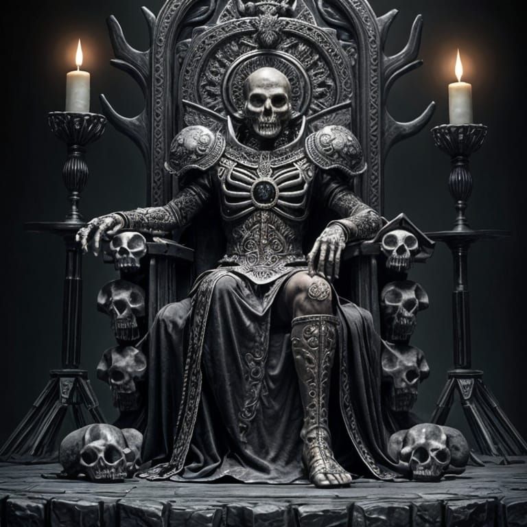 Ornate Throne Crafted Entirely From Skulls