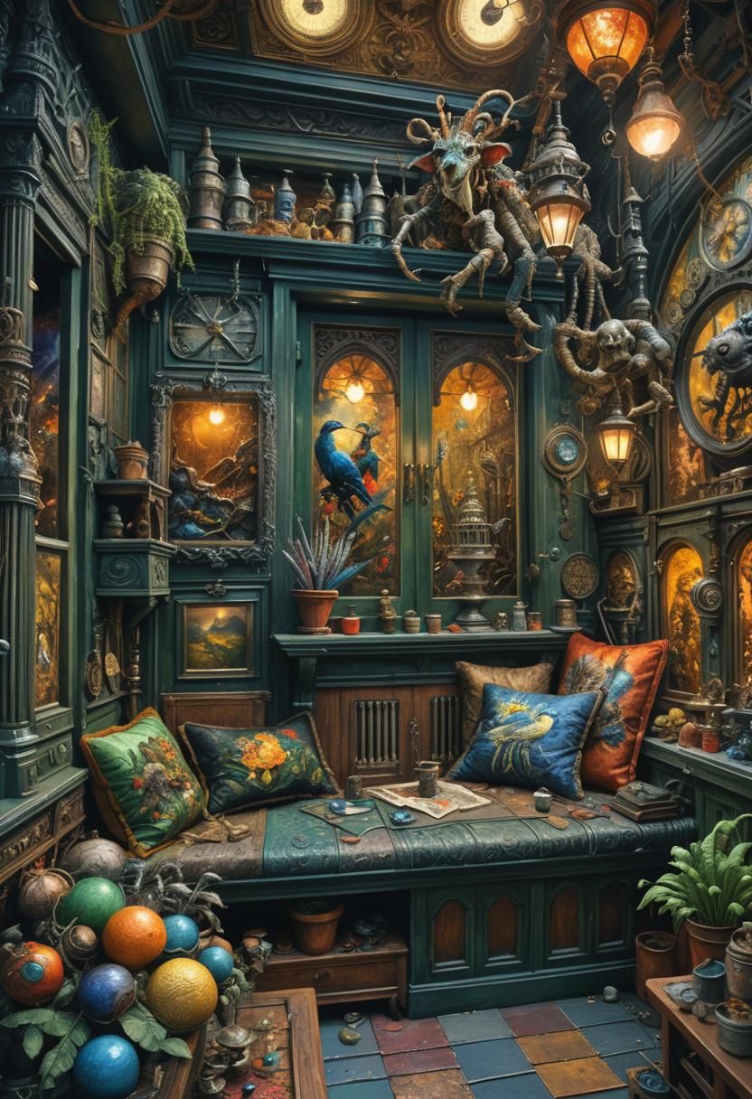 Epic Gouache Fantasy Render: Intricate Details