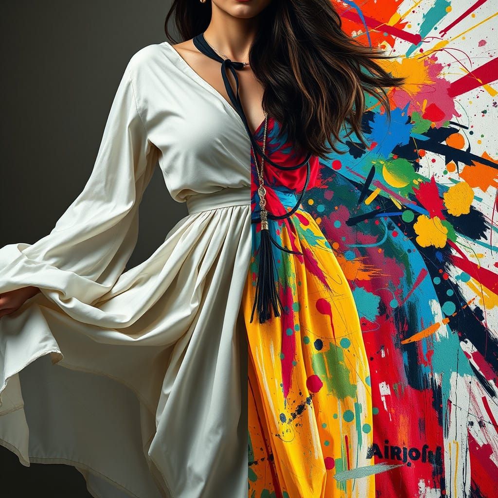 Stark Contrast of Photorealism and Abstract Expressionism in...