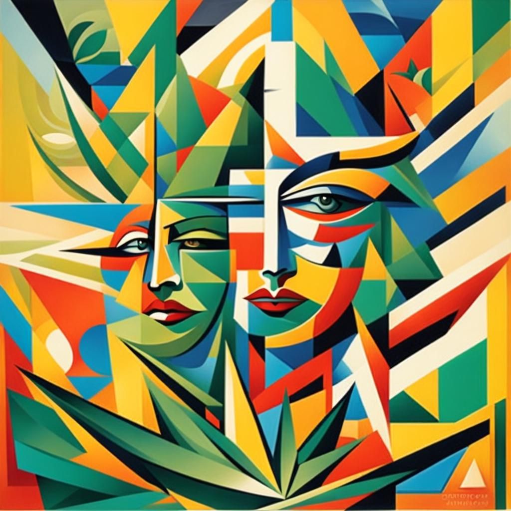 Abstract Cubist Flyer for Stoner Music Festival