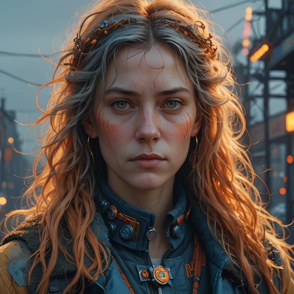 Beautiful Woman Portrait in Detailed Matte Painting Style