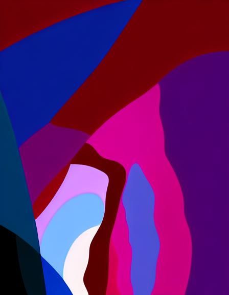 Surreal River in a Vibrant Abstract Landscape