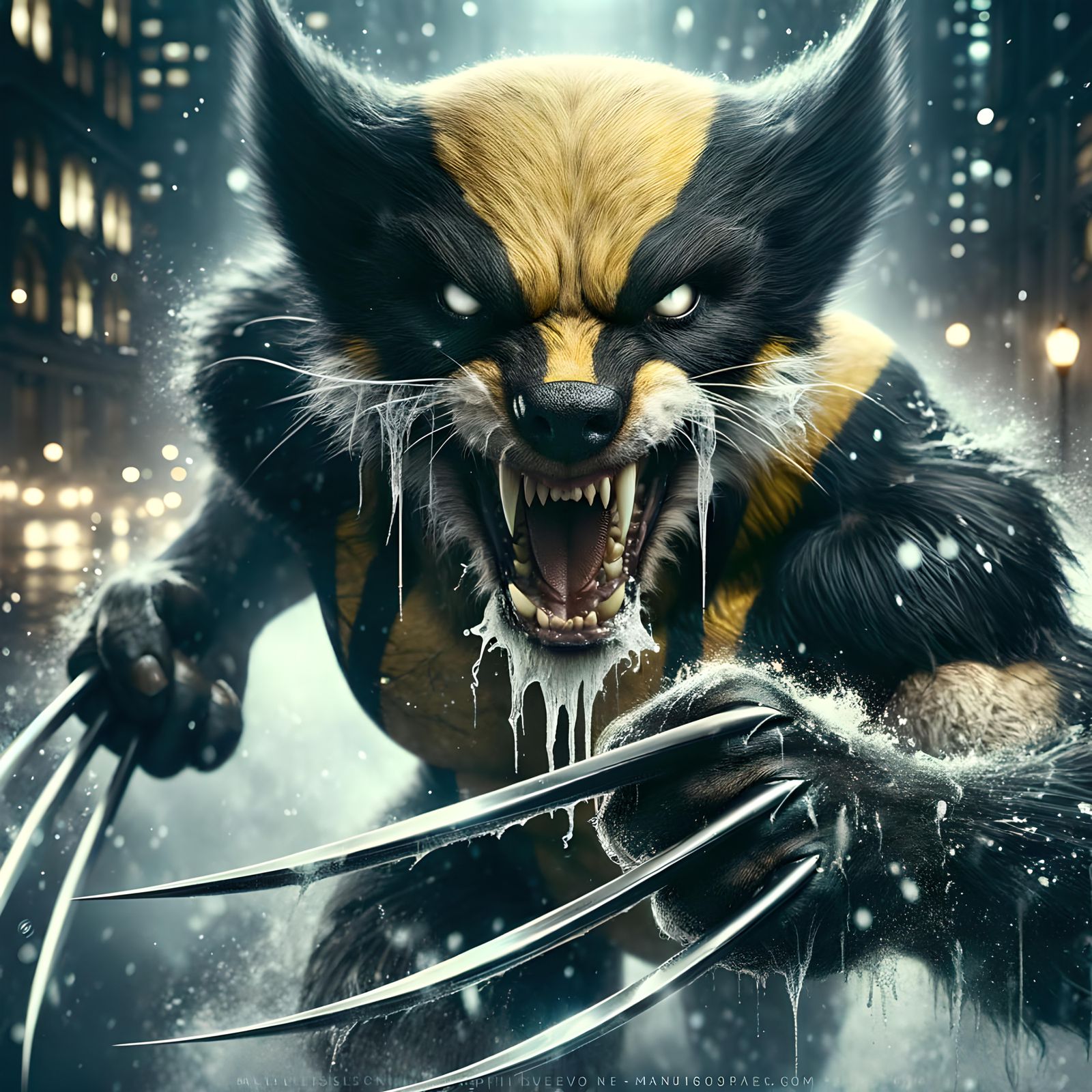 Furious Wolverine Leaps from Metropolis
