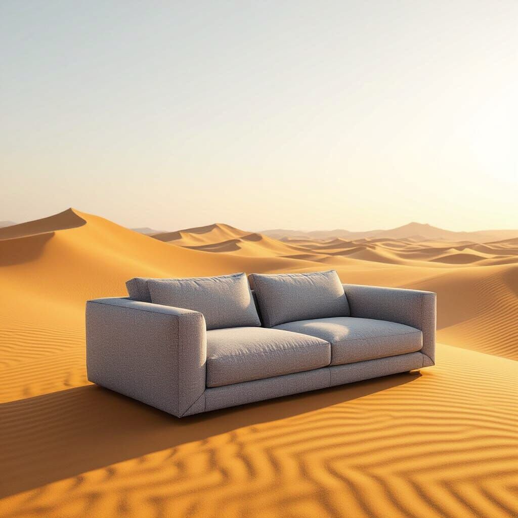 Modern Sofa on Golden Sand Dunes