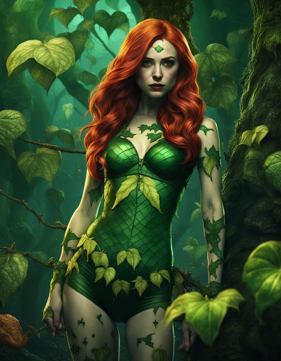 Karen Gillan as Poison Ivy: Detailed Matte Painting