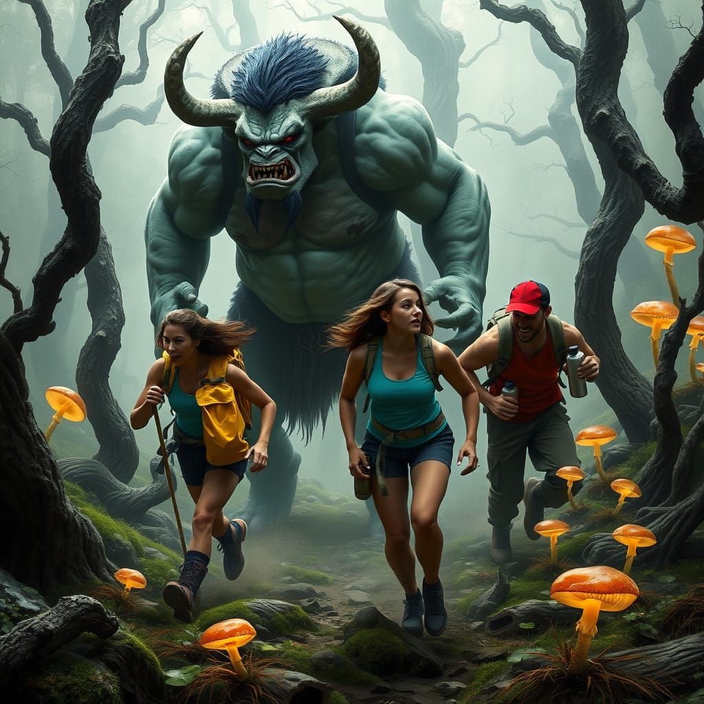 Fantasy Realm Chasers: Ogre and Ogress Pursue Adventurers