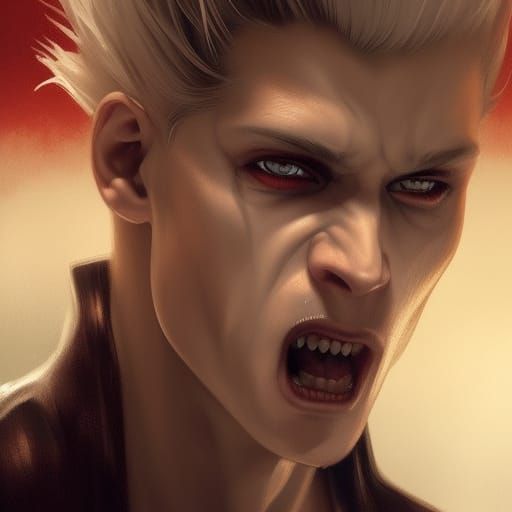 Hyperrealistic Vampire Portrait with Blood Tears